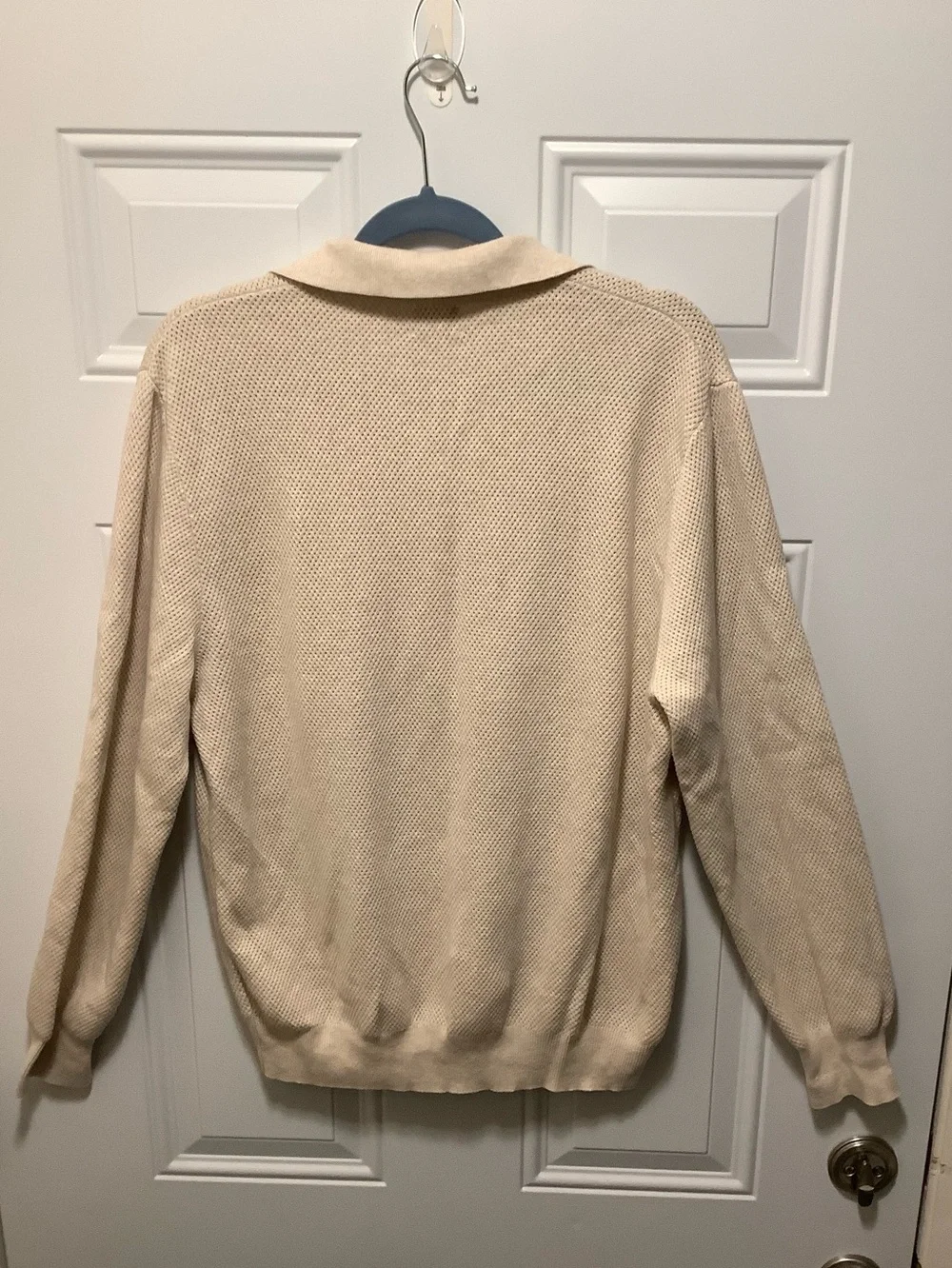 J. Crew| Men’s Lg Cream Johnny Collar Sweater 100% Cotton